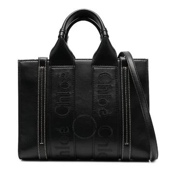 Chloé | Woody Small Logo Embroidered Leather Tote