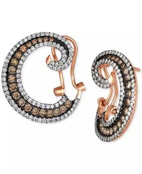 Le Vian | Chocolatier® Chocolate Diamond 
Vanilla Diamond Spiral Hoop Earrings (1-3/8 ct. t.w.) in 14k Rose Gold