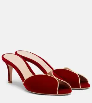 Gianvito Rossi | 70 leather-trimmed velvet mules