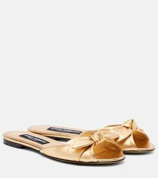 Dolce 
Gabbana | Metallic leather slides