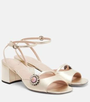 Valentino | Daisy Jewel 55 metallic leather sandals
