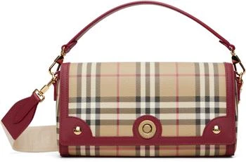 Burberry | Beige & Red Top Handle Note Bag