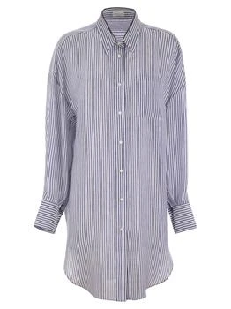Brunello Cucinelli | Brunello Cucinelli Monili-Trim Striped Long Shirt
