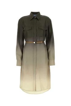 Prada | Prada Gradient Belted Shirtdress