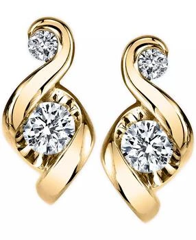 Macy's | Proud Mom Diamond Swirl Stud Earrings (1/4 ct. t.w.) in 14k Gold or White Gold