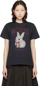 Ganni Black Bunny T-shirt