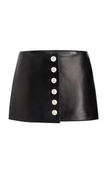 Khaite | Khaite Jaxon Button-Front Leather Mini Skirt - Moda Operandi