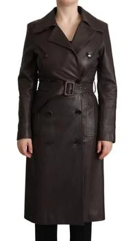 Dolce & Gabbana | Leather Long Sleeves Belted Women's Jacket