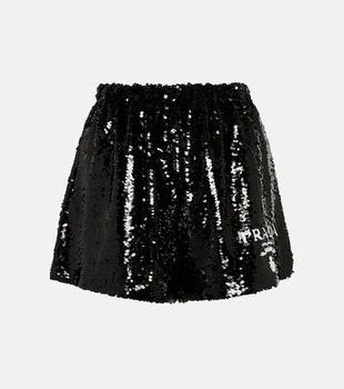Prada | High-rise silk chiffon shorts