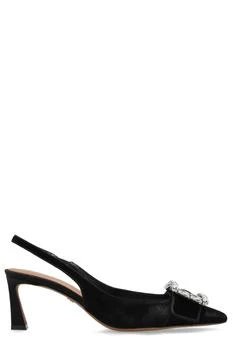 Dolce & Gabbana | Dolce & Gabbana Buckle Embellished Velvet Slingbacks