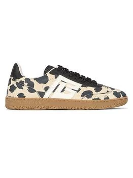Balmain | Swan Leopard-Print Leather Sneakers