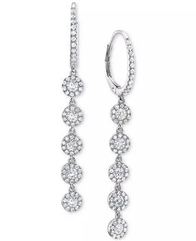 Macy
s | Diamond Halo Linear Drop Earrings (1-1/2 ct. t.w.)