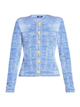 Balmain | Trompe L'oeil Denim Button-Front Cardigan
