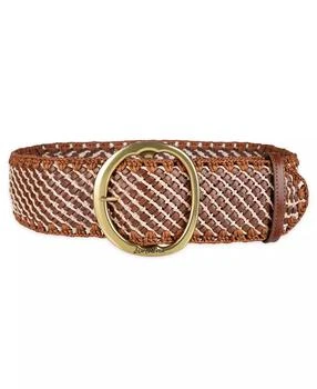 Women
s Raffia and Leather Woven Belt