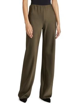 Fluid Bias-Cut Satin High-Rise Trousers