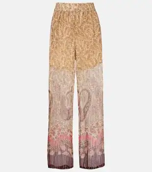 Valentino | Printed silk-blend wide-leg pants