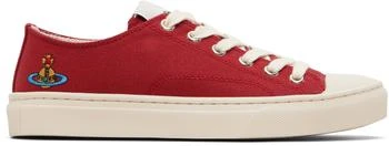 Vivienne Westwood Red Low Top Plimsoll Sneakers