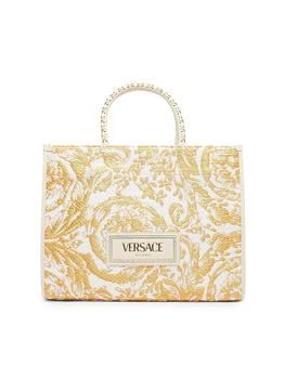 Versace | Large Athena Jacquard Raffia Tote Bag