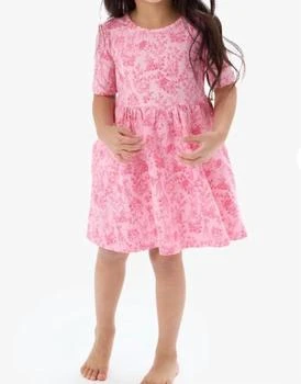 Rufflebutts - Girl's Cottontail Toile Short Sleeve Knit Twirl Dress