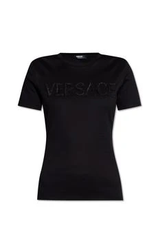 Versace | Versace Logo Embellished Crewneck T-Shirt