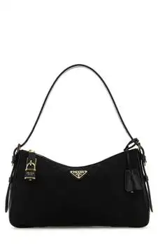 Prada | Prada Logo Plaque Padlock-Detailed Shoulder Bag