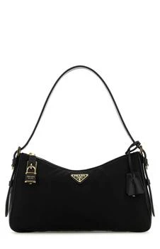 Prada | Prada Logo Plaque Padlock-Detailed Shoulder Bag