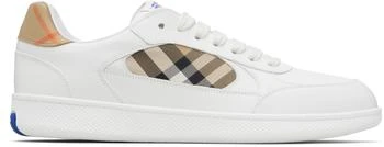 Burberry | White Leather & Check Terrace Sneakers​