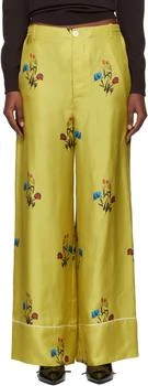 Marni | Yellow Silk Twill Trousers