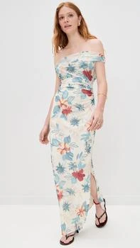 Wayf Marina Ruched Midi Dress
