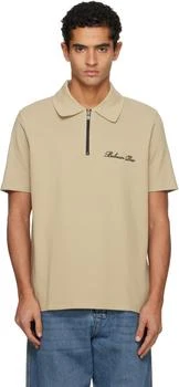 Balmain | Beige Short-Sleeved Embroidery Polo