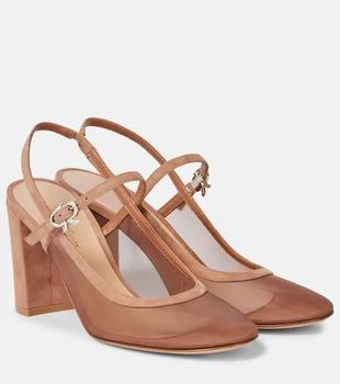 Gianvito Rossi | Francoise 85 suede-trimmed slingback pumps