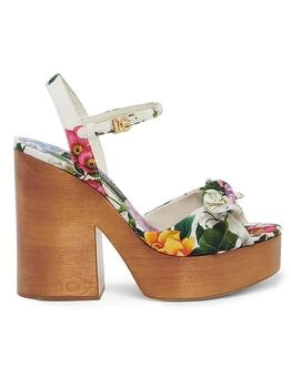 Dolce
Gabbana | Floral 125MM Platform Wedge Sandals