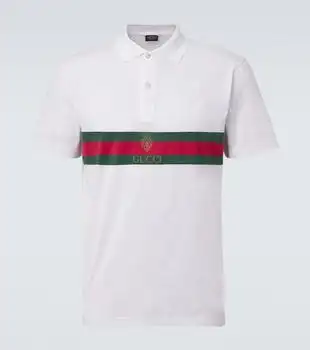 Gucci | Web Stripe cotton jersey polo shirt
