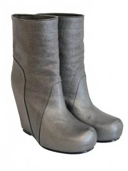 Rick Owens Women's Mid Wedge Boot In Silver