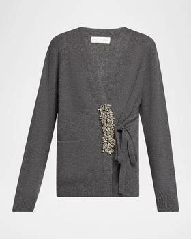 Dries Van Noten | Tiah Beaded Cashmere Wrap Cardigan