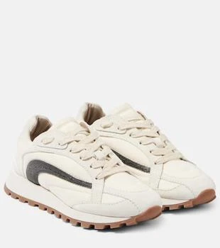 Brunello Cucinelli | Monili suede-trimmed sneakers