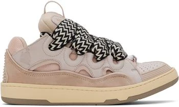 Pink Leather Curb Sneakers