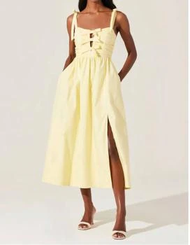 Astr - Helia Bow Front Midi Dress
