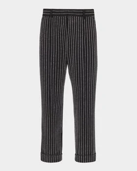 Balmain | Men's Crystal Stripe Straight-Fit Pants