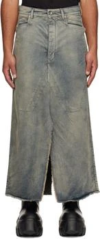 Rick Owens | Blue Concordians Slivered Denim Maxi Skirt