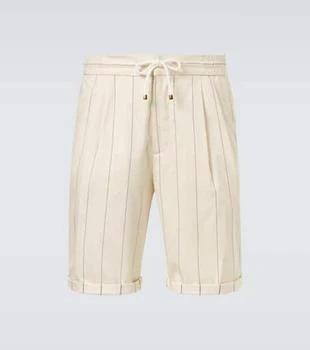 Brunello Cucinelli | Striped wool and cotton Bermuda shorts