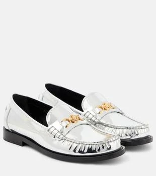 Versace | Medusa 
95 metallic leather loafers