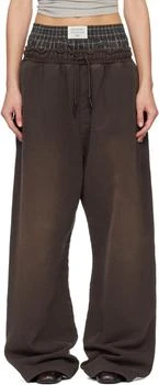 Brown Layered Logo Sweatpants