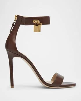 Tom Ford | Leather Stiletto Sandals with Padlock