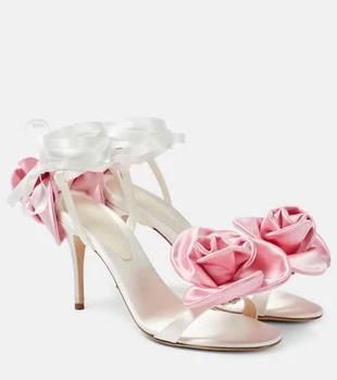 Magda Butrym | Floral-appliqué satin sandals