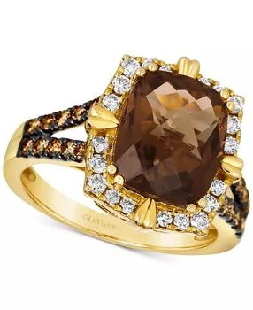 Le Vian | Chocolate Quartz (4 ct. t.w.) 
Diamond (5/8 ct. t.w.) Halo Ring in 14k Gold