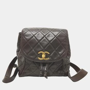 Chanel | Chanel Brown Leather Vintage CC Backpack Bag