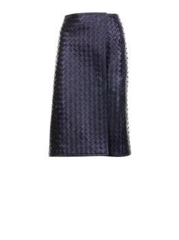 Bottega Veneta | Bottega Veneta Intrecciato Leather Midi Skirt