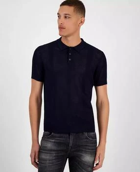 Men's Elijah Short Sleeve Mesh Stripe Polo Shirt