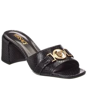 Versace | Medusa Snake-Embossed Leather Mule